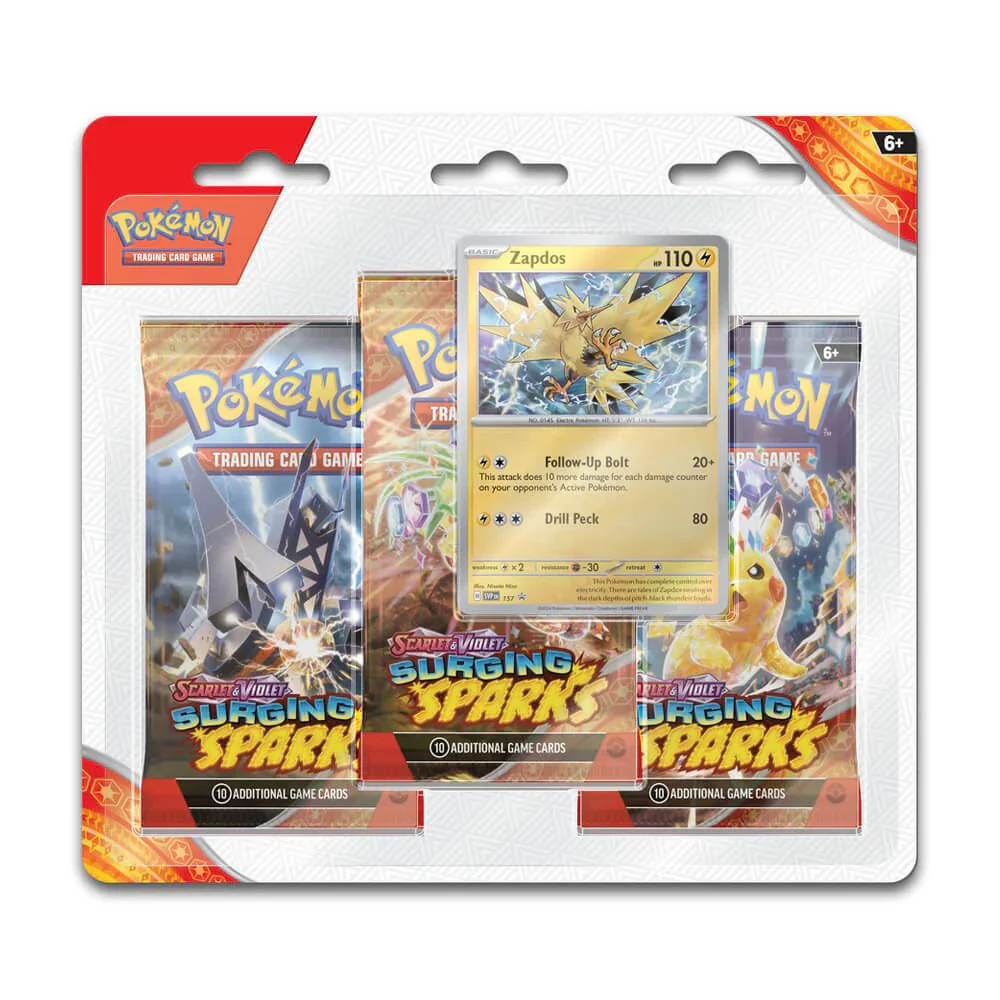 Pokemon Surging Sparks 3 Pack Blister - Image 2